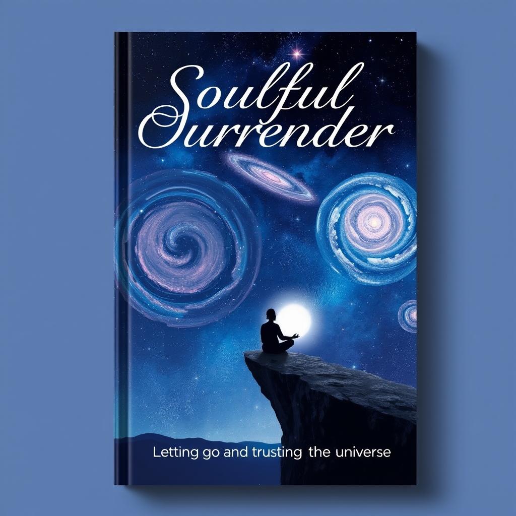 A captivating book cover design for 'Soulful Surrender: Letting Go and Trusting the Universe'