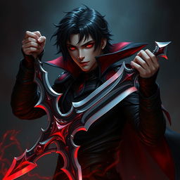 Alistar Bloodthirst, a striking vampire male from Ixalan, aged 132 years but resembling an adult human of 27 years