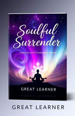 A captivating book cover design for 'Soulful Surrender: Letting Go and Trusting the Universe' by Great Learner