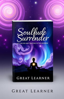 A captivating book cover design for 'Soulful Surrender: Letting Go and Trusting the Universe' by Great Learner