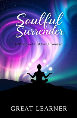 A captivating book cover design for 'Soulful Surrender: Letting Go and Trusting the Universe' by Great Learner