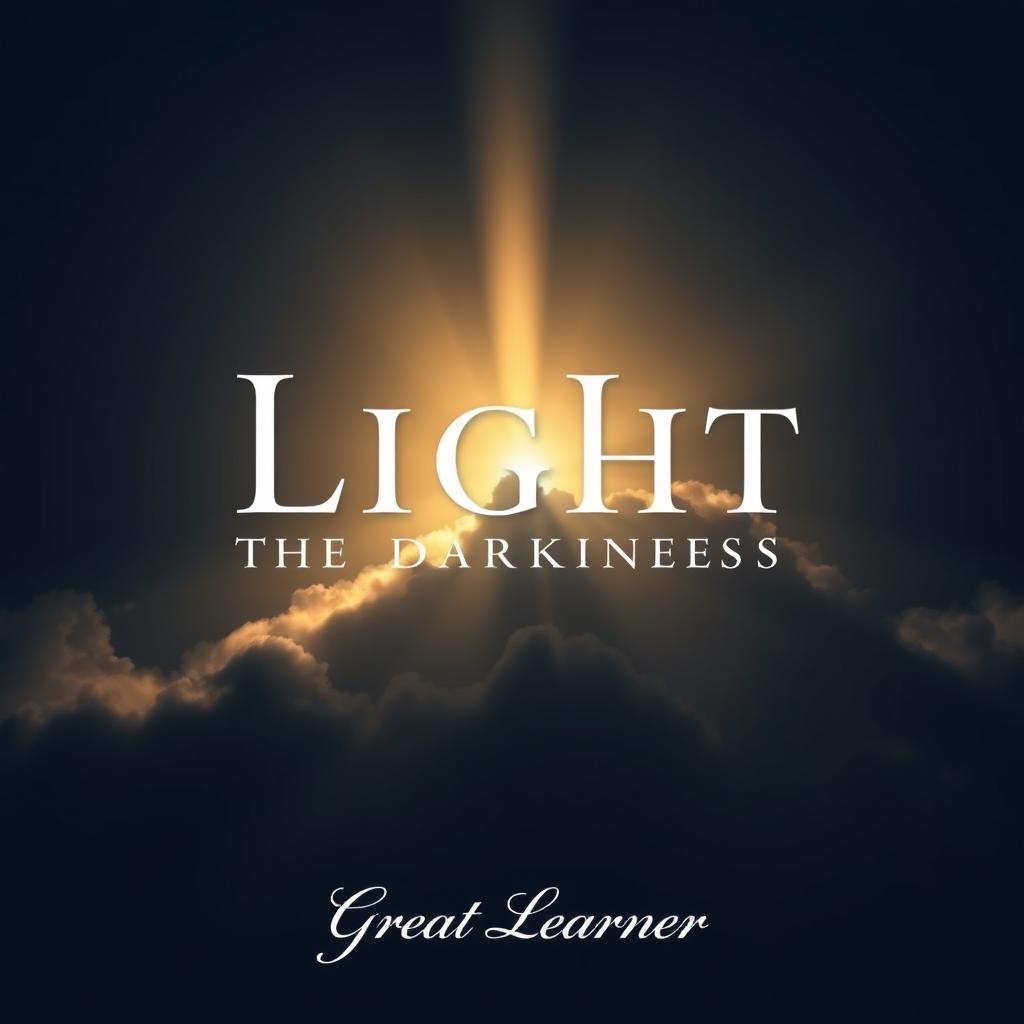 A captivating book cover for the title 'Light in the Darkness' by Great Learner