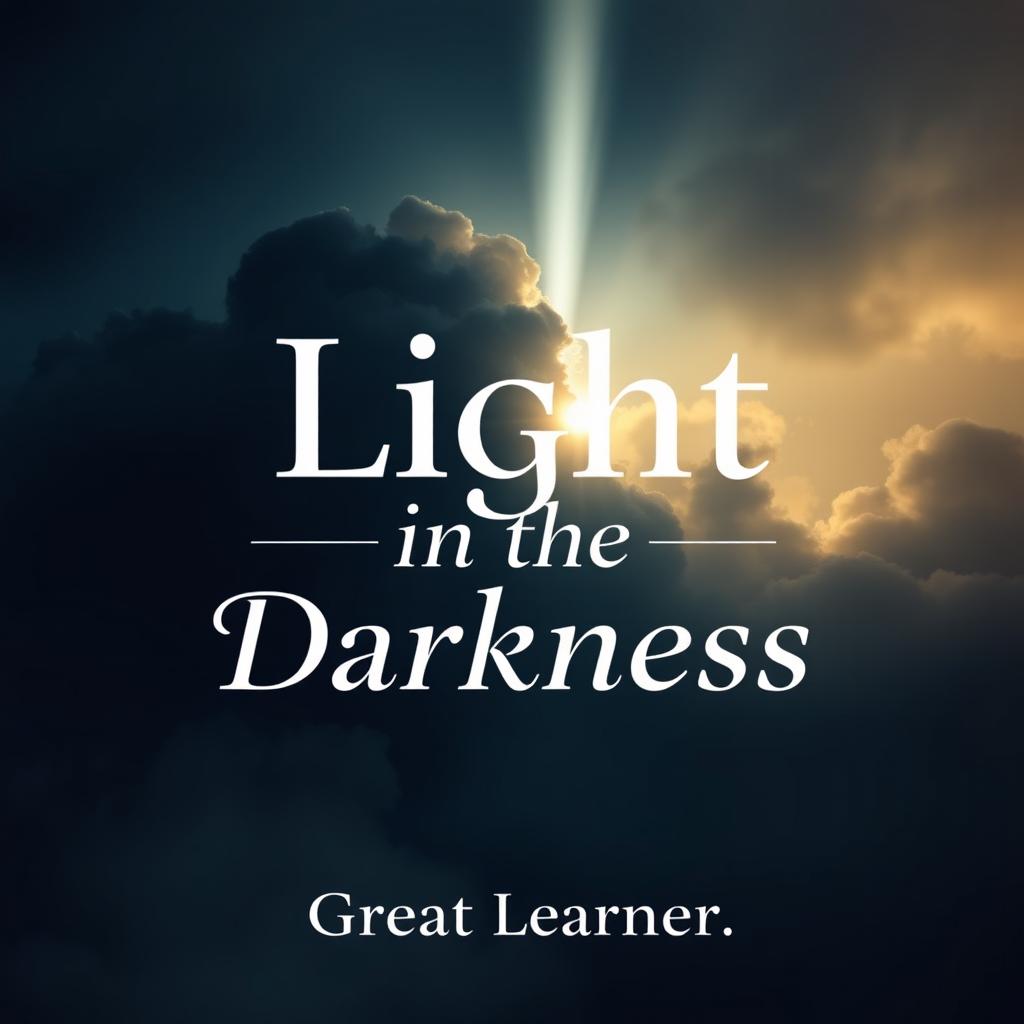 A captivating book cover for the title 'Light in the Darkness' by Great Learner