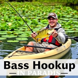 A peaceful and picturesque lake scene showcasing lush green lilies gently floating on the water's surface in the background