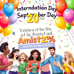 A vibrant and festive graphic celebrating International Friendship Day on September 20th