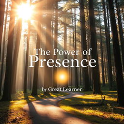 An inspiring book cover design for 'The Power of Presence' by Great Learner