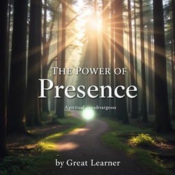 An inspiring book cover design for 'The Power of Presence' by Great Learner