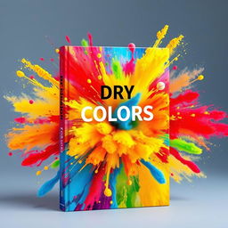 An eye-catching book cover featuring a striking dry explosion of colors, showcasing vibrant splashes of reds, yellows, blues, and greens artistically blending together to create an abstract masterpiece