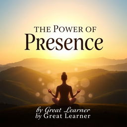 An inspirational book cover design for 'The Power of Presence' by Great Learner