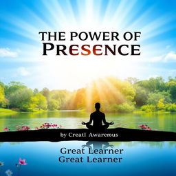 A visually striking book cover design for 'The Power of Presence' by Great Learner