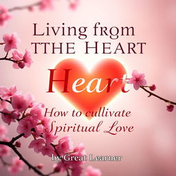 A captivating book cover design for 'Living from the Heart: How to Cultivate Spiritual Love' by Great Learner