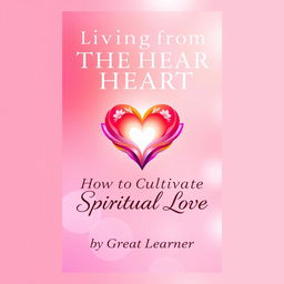 A visually appealing book cover design for 'Living from the Heart: How to Cultivate Spiritual Love' by Great Learner