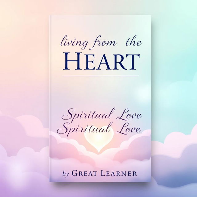 A visually striking book cover design for 'Living from the Heart: How to Cultivate Spiritual Love' by Great Learner