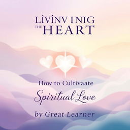 A visually striking book cover design for 'Living from the Heart: How to Cultivate Spiritual Love' by Great Learner