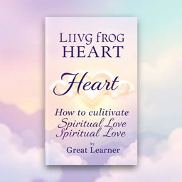 A visually striking book cover design for 'Living from the Heart: How to Cultivate Spiritual Love' by Great Learner