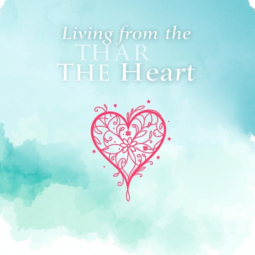 A captivating book cover design for 'Living from the Heart'