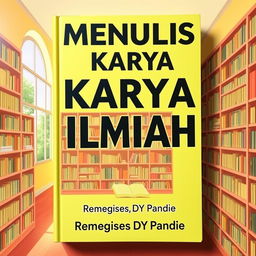 A book cover featuring the title 'MENULIS KARYA ILMIAH' in bold, artistic font at the top