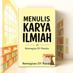 A book cover featuring the title 'MENULIS KARYA ILMIAH' in bold, artistic font at the top