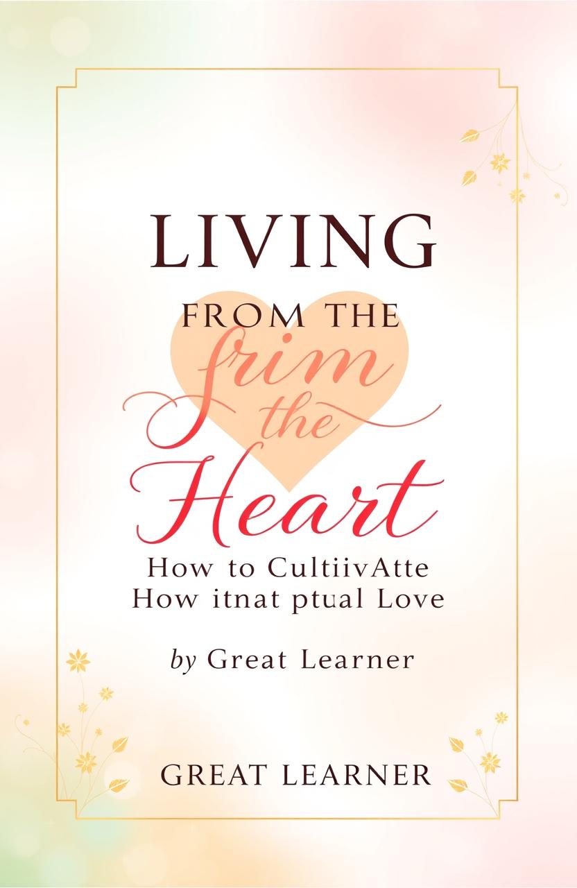 Book cover design for 'Living from the Heart: How to Cultivate Spiritual Love' by Great Learner