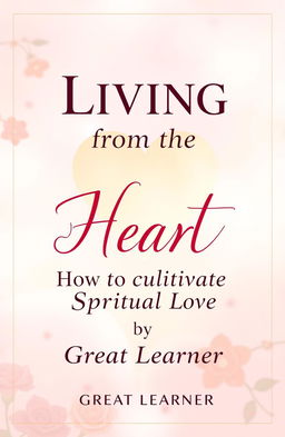 Book cover design for 'Living from the Heart: How to Cultivate Spiritual Love' by Great Learner