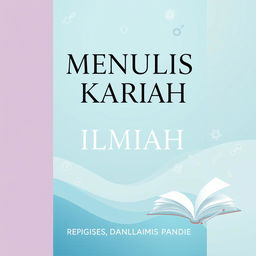 A book cover design for the title 'MENULIS KARYA ILMIAH' featuring elegant typography for the title at the center in bold, modern font