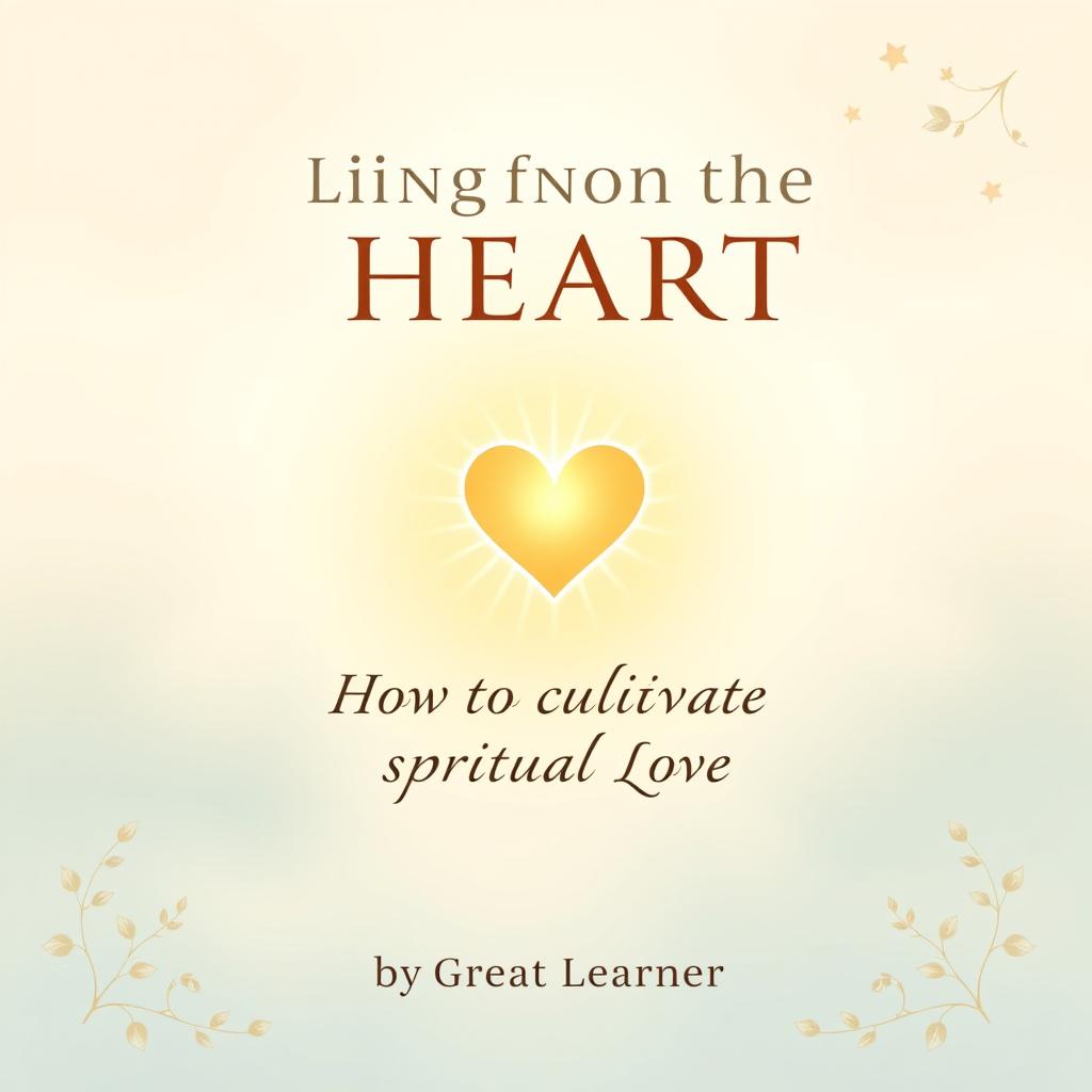 Book cover design for 'Living from the Heart: How to Cultivate Spiritual Love' by Great Learner