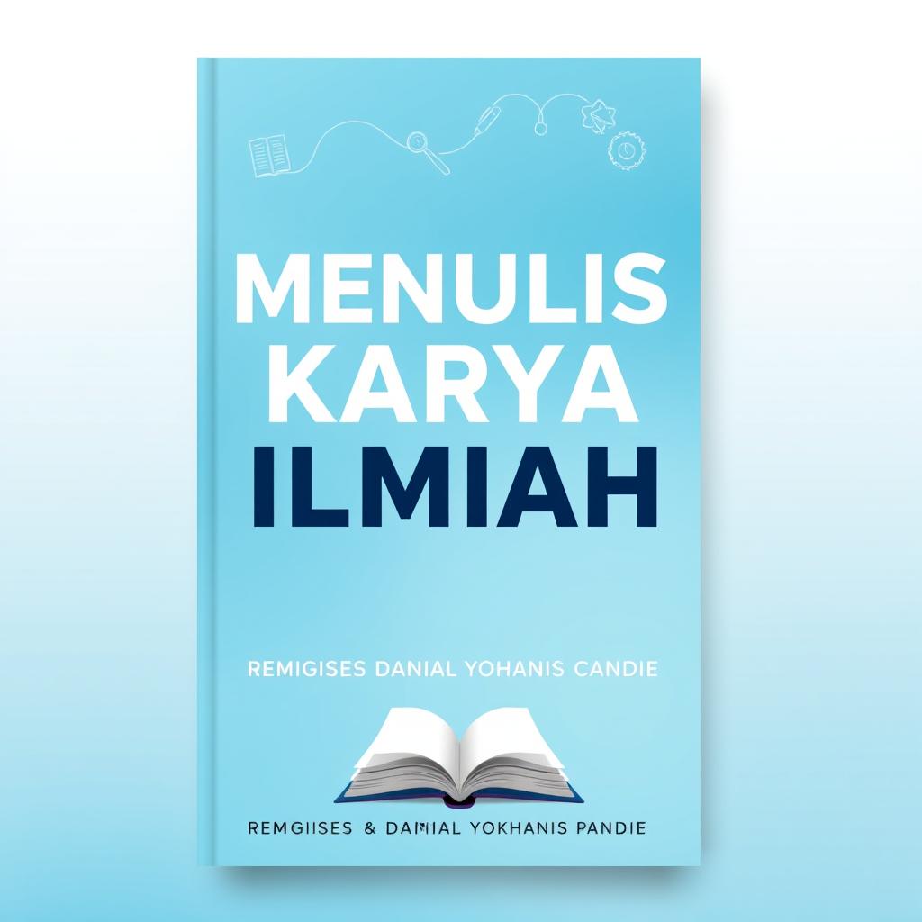 A book cover design for 'MENULIS KARYA ILMIAH' featuring the title prominently displayed in bold, modern typography at the center