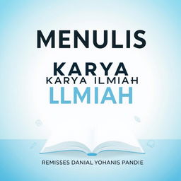 A book cover design for 'MENULIS KARYA ILMIAH' featuring the title prominently displayed in bold, modern typography at the center