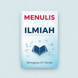 A book cover design for 'MENULIS KARYA ILMIAH' prominently displaying the title in large, bold, modern typography at the top center