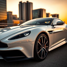 A stunning Aston Martin DBS in a sleek white finish with contrasting black details