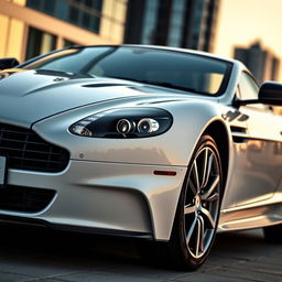 A stunning Aston Martin DBS in a sleek white finish with contrasting black details