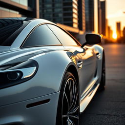 A stunning Aston Martin DBS in a sleek white finish with contrasting black details