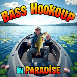 In the foreground, the text "Bass Hookup in Paradise" is boldly displayed in vibrant colors