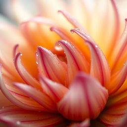 A close-up artistic representation of a flower, focusing on its intricate petals and delicate textures