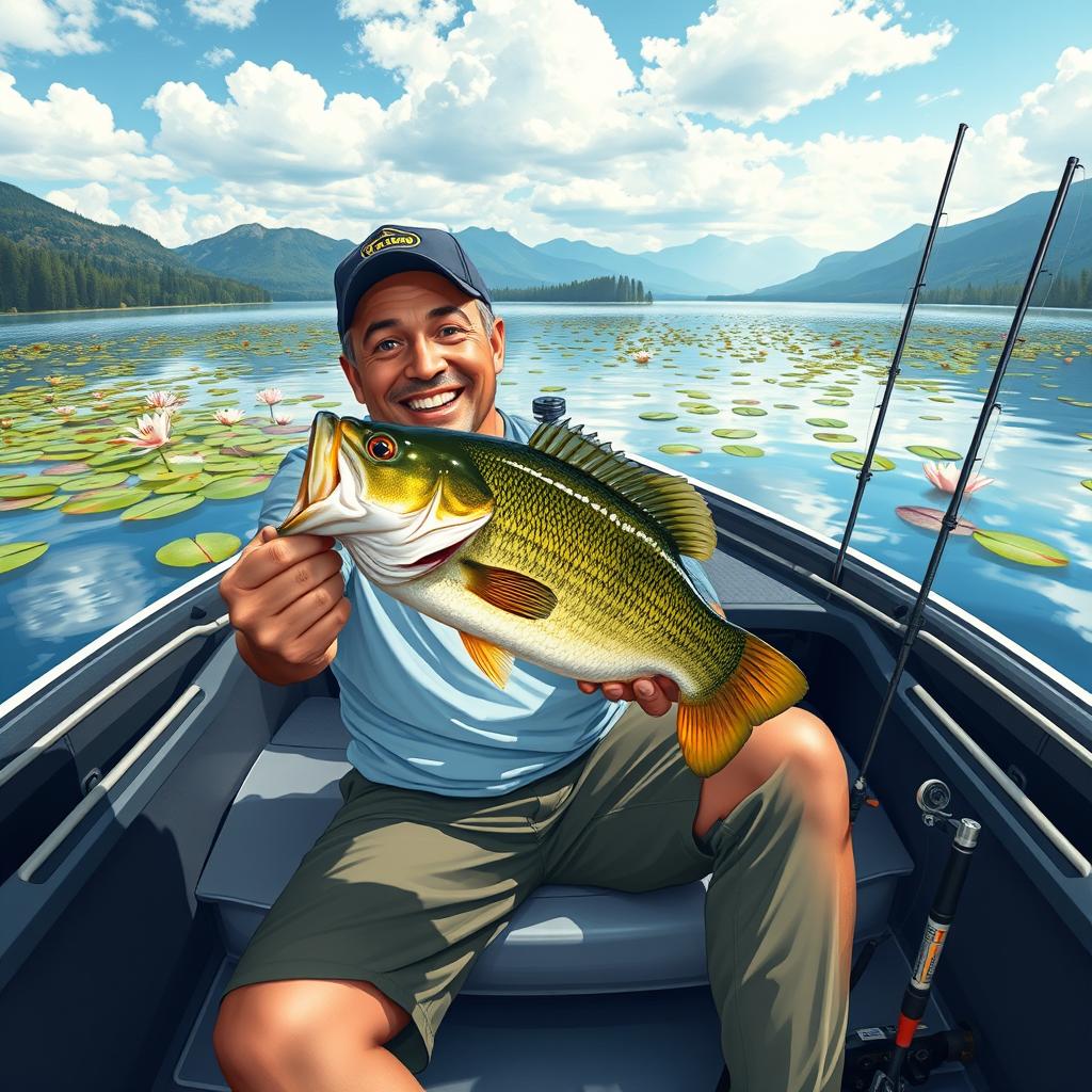 "Bass Hookup in Paradise" is illustrated vividly