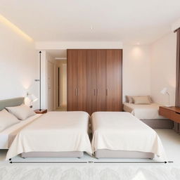 A spacious bedroom with dimensions of 3 meters wide by 6 meters long