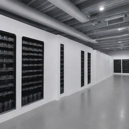 Tesla batteries arranged neatly and charged, alongside clean and modern operational data store (ODS) facilities