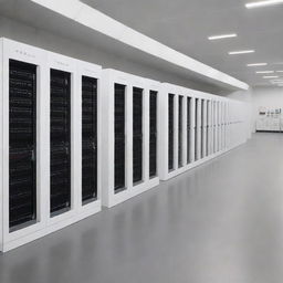 Tesla batteries arranged neatly and charged, alongside clean and modern operational data store (ODS) facilities