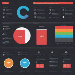 An engaging infographic showing the functioning and comparison of Tesla batteries and operational data store (ODS), complete with vibrant colors, icons, and easy-to-understand statistics