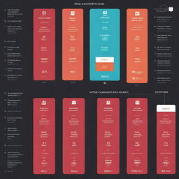 An engaging infographic showing the functioning and comparison of Tesla batteries and operational data store (ODS), complete with vibrant colors, icons, and easy-to-understand statistics