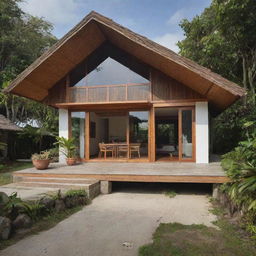 A small modern beach house inspired by Filipino designs, with use of native materials and tropical aesthetic.