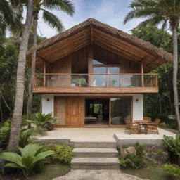 A small modern beach house inspired by Filipino designs, with use of native materials and tropical aesthetic.