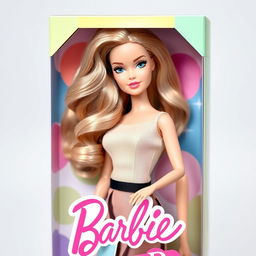 A beautifully designed Barbie doll with stunning Italian-style hair, long and flowing, showcasing soft waves