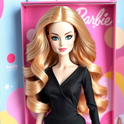 A beautifully designed Barbie doll with stunning Italian-style hair, long and flowing, showcasing soft waves