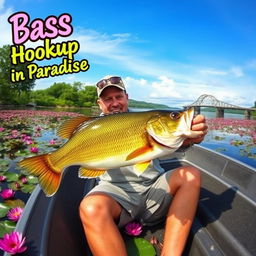 The image features a colorful inscription "Bass Hookup in Paradise" placed artistically in a corner to ensure it does not obstruct the main action