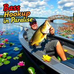 The image features a colorful inscription "Bass Hookup in Paradise" placed artistically in a corner to ensure it does not obstruct the main action