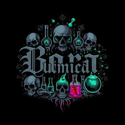 A dark and captivating t-shirt design for a chemistry group named 'Bora Quimicar'