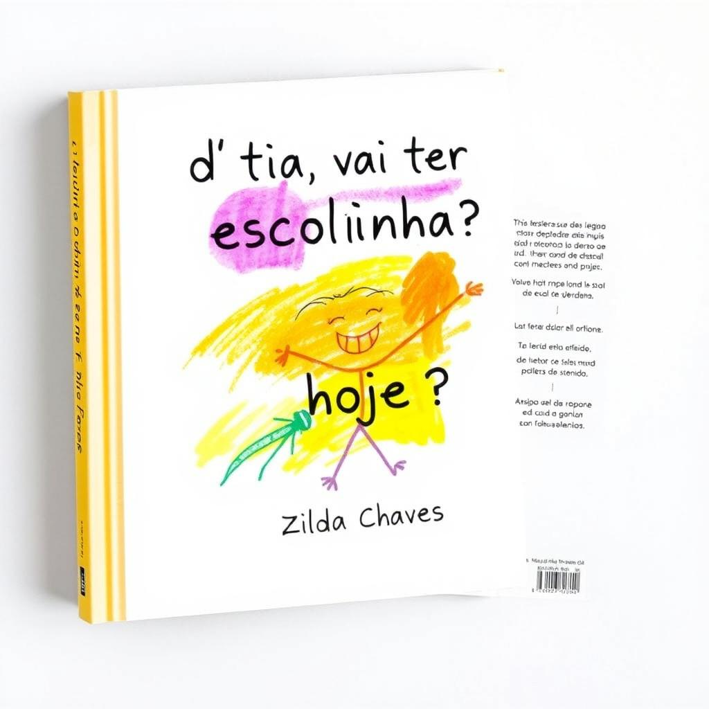 A book cover design featuring a colorful drawing made by a child, which captures a playful and innocent theme suitable for a children's book
