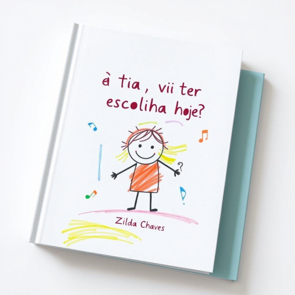 A book cover design featuring a colorful drawing made by a child, which captures a playful and innocent theme suitable for a children's book