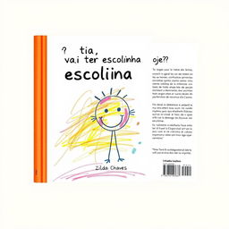 A book cover design featuring a colorful drawing made by a child, which captures a playful and innocent theme suitable for a children's book